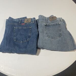 Lot of 2 Wrangler Jeans Men's 46x32 Relaxed Regular Fit Blue Denim